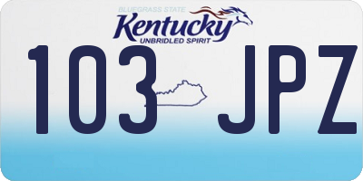 KY license plate 103JPZ