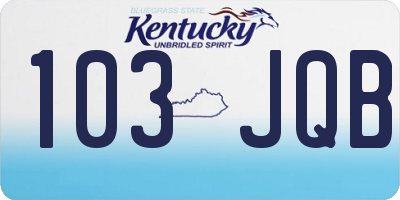 KY license plate 103JQB
