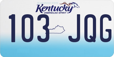KY license plate 103JQG