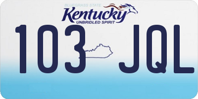 KY license plate 103JQL