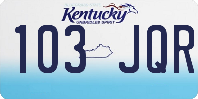 KY license plate 103JQR