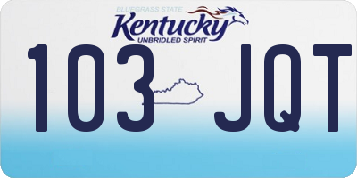 KY license plate 103JQT