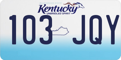KY license plate 103JQY