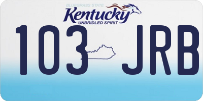 KY license plate 103JRB
