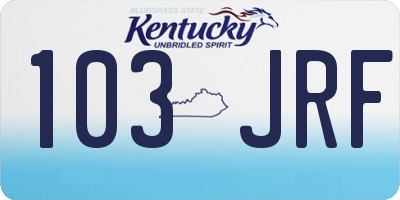 KY license plate 103JRF
