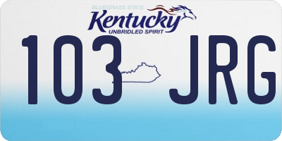 KY license plate 103JRG