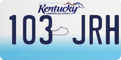 KY license plate 103JRH