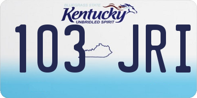 KY license plate 103JRI