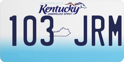 KY license plate 103JRM