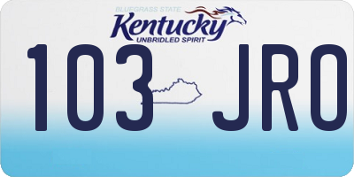 KY license plate 103JRO