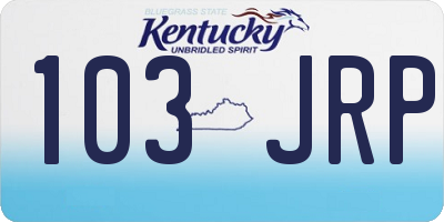 KY license plate 103JRP