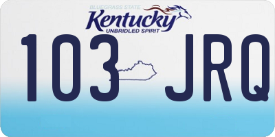 KY license plate 103JRQ