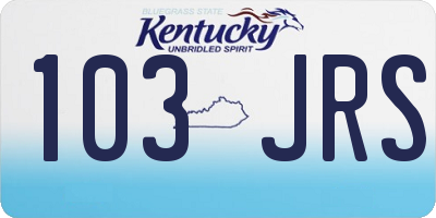KY license plate 103JRS