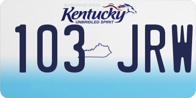 KY license plate 103JRW