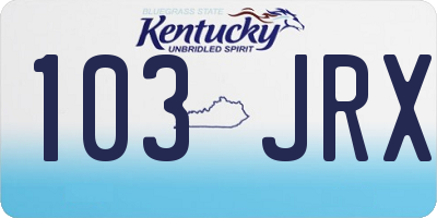 KY license plate 103JRX