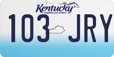 KY license plate 103JRY