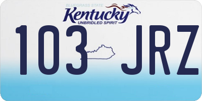 KY license plate 103JRZ