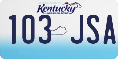 KY license plate 103JSA