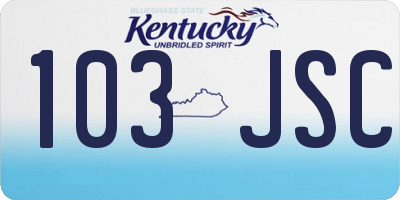 KY license plate 103JSC