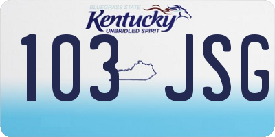 KY license plate 103JSG