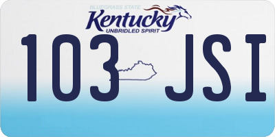 KY license plate 103JSI