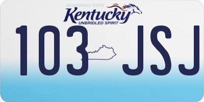 KY license plate 103JSJ