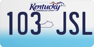 KY license plate 103JSL