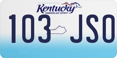 KY license plate 103JSO