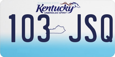 KY license plate 103JSQ