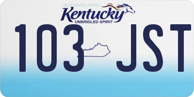 KY license plate 103JST