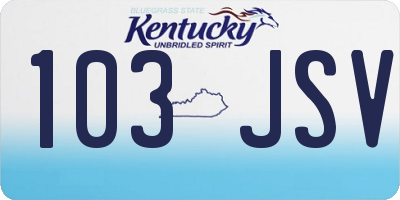 KY license plate 103JSV