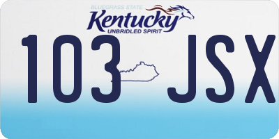 KY license plate 103JSX