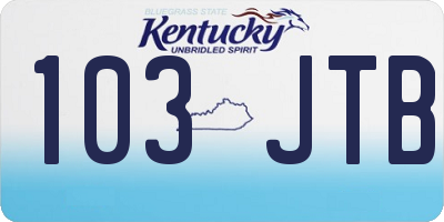 KY license plate 103JTB
