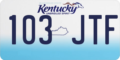 KY license plate 103JTF