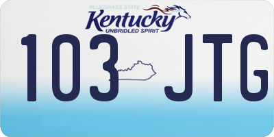 KY license plate 103JTG
