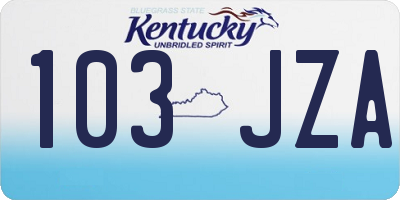KY license plate 103JZA