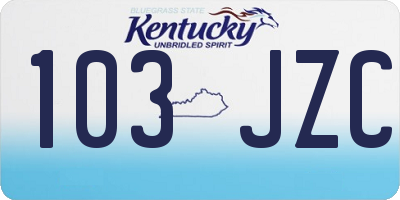 KY license plate 103JZC
