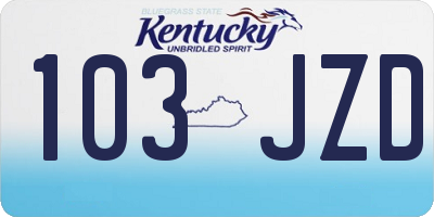 KY license plate 103JZD