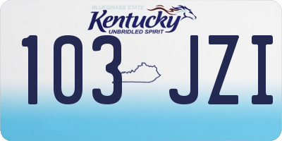 KY license plate 103JZI