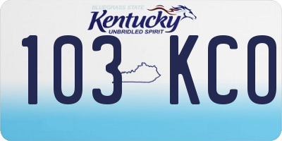 KY license plate 103KCO
