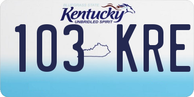KY license plate 103KRE
