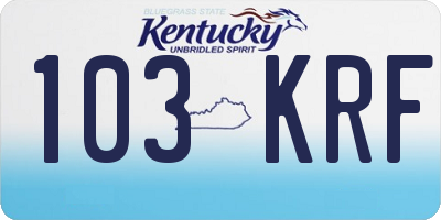 KY license plate 103KRF