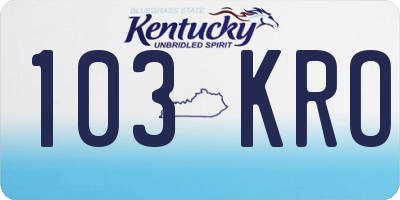 KY license plate 103KRO