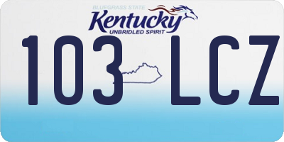 KY license plate 103LCZ
