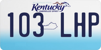 KY license plate 103LHP