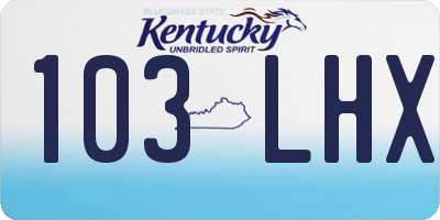 KY license plate 103LHX