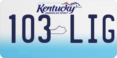 KY license plate 103LIG