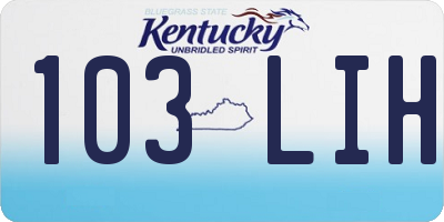 KY license plate 103LIH