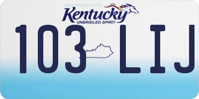 KY license plate 103LIJ