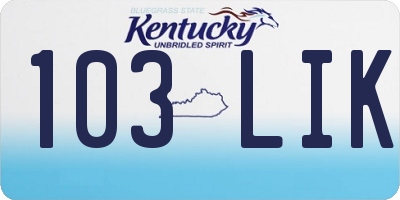 KY license plate 103LIK